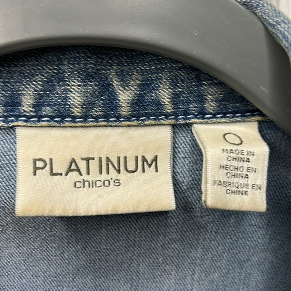 Chico’s Platinum Denim Vest   (Size 0) - Picture 3 of 15